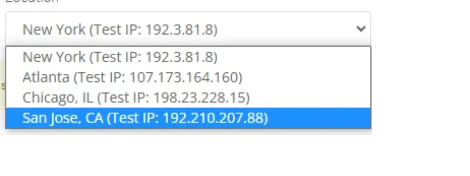服务器地点选择